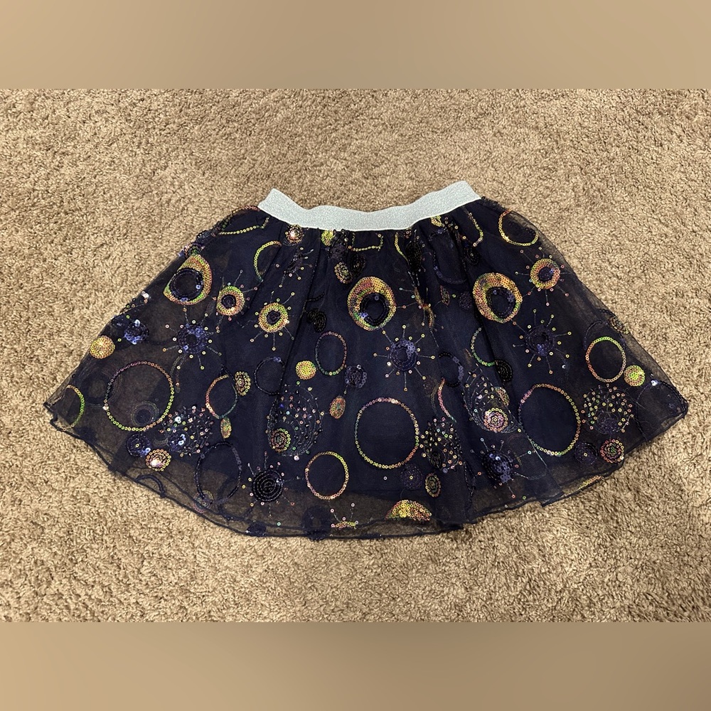 NWT-Hatley Skirt-Dark blue tulle with gold sequins-Size 6-Great for Holidays!